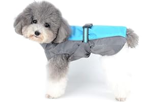 Zunea Regenmantel für kleine Hunde Wasserdicht Reflektierend Regenjacke Winddicht Leicht Netzfutter Regenschutz Welpen Kleidung für Jagd, Wandern, Chihuahua Bekleidung für nasse Tage Blau S