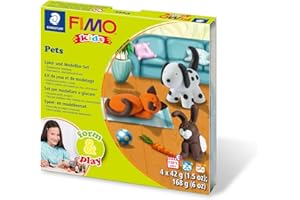 STAEDTLER Fimo Kids Form & Play Pet 7 Parts, clay, Multi-Colour, 15.5 x 15.6 x 2.2 cm