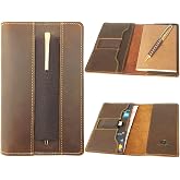 Sovereign-Gear Leather Cover for Moleskine Cahier Notebook 3.5 x 5.5 Handmade Vintage Leather Case for Paper Pocket Field Notebook and Small Notepads. Leather Cover Paper Book+Pen