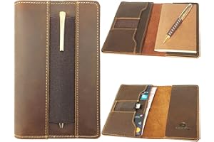 ‎SOVEREIGN-GEAR Sovereign-Gear Lederbezug für Moleskine Cahier Notebook 8,9 x 14 cm. Handgefertigte Vintage Ledertasche für Papiertaschen-Feldnotizbuch und Kleine Notizblöcke. Lederbezug, Papierheft + Stift