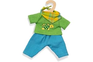 Heless 1721 Fair Trade Tenue de poupée Max Taille 28-35 cm, Uni, 10087864, Bleu, 28-35