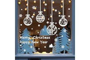heekpek Vetrofanie Fiocchi di Neve per Natale Vetrofanie Natalizie per Finestre Decorazione Vetrina Adesivi per Finestre Negozi Elettrostatici in PVC Riutilizzabili Vetrata Decorazione Invernale