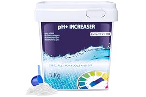 Nortembio Pool pH+ Plus 3 Kg, Élévateur Naturel du pH pour Piscine et Spa, Améliore la Qualité de l'eau, Correcteur pH, Bénéfique pour la Santé.