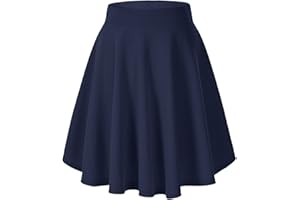 Urban Coco Women's Basic Versatile Stretchy Flared Casual Mini Skater Skirt
