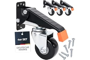 HMF 4 Stück Schwerlastrollen 65mm bis 300kg schwarz PU Schwerlastrollen 6750