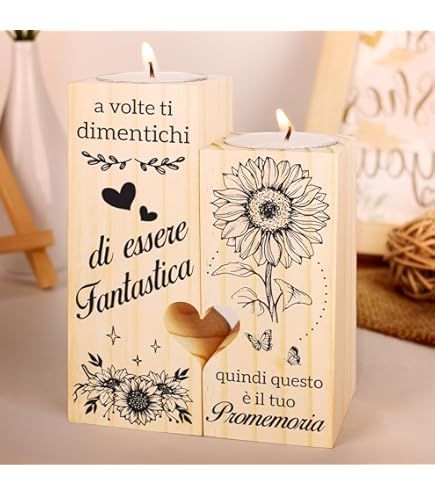 Portacandele A Cuore Per Amiche - Regalo Compleanno O Natale Con Messaggio Speciale - Foto 6