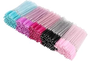 Tbestmax 500 Disposable Mascara Wands Eyelash Brush Spoolies for Eyebrow Eye Lash Extension Colorful