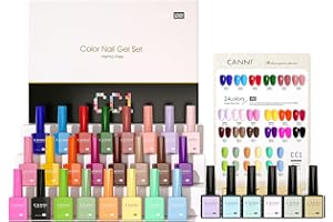‎CANNI CANNI 24 Stück UV Nagellack Set mit Farbkarte & Unterlack & Glänzender Überlack & Matte Überlack & Primer & Dehydrator & reinforce gel für Nagelstudio Design Starter Maniküre Geschenkset CC1