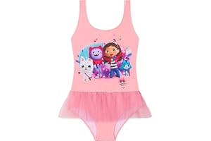 GABBY'S DOLLHOUSE La Casa de Muñecas de Gabby Corto Bañador Pieza Única para Niñas, Natación y Playa