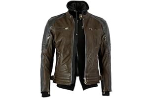 Bikers Gear Australia New Craig Nabuk cerato in pelle di alta qualità con cappuccio rimovibile, CE 1621-1, armatura rimovibile, 5 pezzi, colore: antracite, taglia