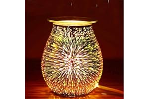 GDICONIC Electric Wax Melt Oil Burner 3D Aroma Lamp Night Light Wax Warmer for Home Office Bedroom Living Room Gifts & Decor Transparent