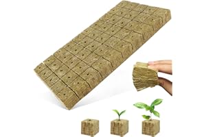 Nuyoah Steinwolle Anzucht Würfel Hydroponik Rockwool Cube Steinwollwürfel 2.5x2.5x2.5cm 50Stk Rockwools Grow Cubes Pflanzen Hydroponic Steinwolle für Bodenlose Anzucht Stecklinge Klonpflanzen