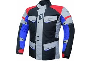 DEGEND TRAVEL MAN | Chaqueta Moto Hombre con Protecciones [ Hombros y Codos ] Impermeable Tipo Trail + Forro Invierno Extraíble - Homologado