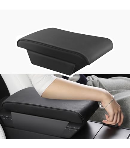 GAFAT Tesla Model Y 2021-2024 / Model 3 2017-2023 Copertura Per Bracciolo Centrale, Model Y 2024 Copribraccioli In Pelle PU, Accessori Model 3, Accessori Model Y [Non Per Model 3 2024+](Nero2 - 5