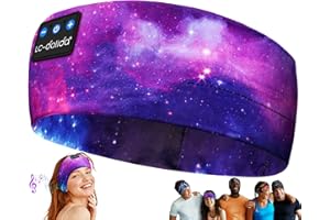LC-dolida Bandeau Ecouteurs pour Dormir Bandeau Bluetooth, Original Bandeau écouteur de Musique pour Hommes Femmes,Bandeau Bluetooth Sommeil avec Ultra-Fins HD Stéréo pour Sport,Dormir,Voyage