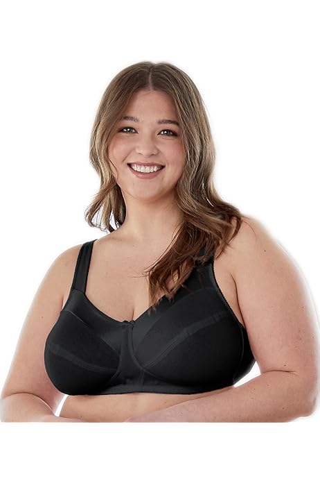 Sujetador Selene Sujetador Reductor Con Aros Talla Grande, Negro