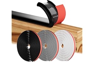 ORMEIN U-Shape Furniture Edge Banding, Self Adhesive TPE Flexible Edging Strip, Worktop Molding Edge Trim, Peel and Stick Veneer Edge Tape Protector, for Table, Cabinet, Shelf (12mm/2M, Black)