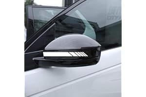 ‎AUTODOMY Autodomy Rückspiegel Aufkleber Stickers Auto mit Streifen Design Stripes Tuning 6 Stück mit Unterschiedlichen Breiten Sportdesign | Auto Tuning Aufkleber Streifen Weiß
