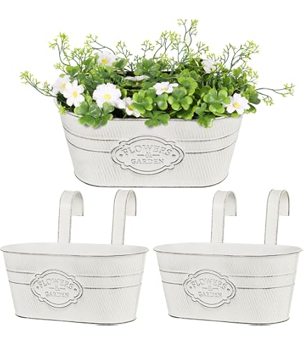 Support Suspendu Pour Pots De Fleurs – Pour Balustrade De Balcon, Clôture – En Fer, Décoration Extérieure – Jardinière Murale Pratique - 5
