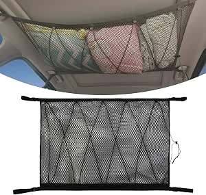 Produktbild von Sudnsadaks Gepäcknetz Auto, Universal Autodach Gepäcknetz Decke, Doppellagige Autodach Aufbewahrung, Ablagenetz, Dachnetz Auto Innen, Aufbewahrungsnetz, Netztasche Mit Reißverschluss