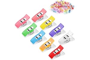 LWMTT 54 Pezzo mollette per cucito,mollette cucito 2.7 x1cm,clip da cucito 6 colori per cucire, Clip per trapuntare, Uncinetto, Per trapuntare tenere strati di tessuto stretti insieme