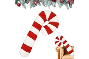 Bukbas Weihnachts-Zuckerstangen-Kissen, Weihnachten Dekokissen Weihnachten, Süßes Zuckerstangen Weihnachtskissen Deko, Wiederverwendbares Plüschkissen, Für Sofa, Bett, Couch, Schlafzimmer(35CM)