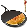 The Indus Valley Pre-Seasoned Cast Iron Concave Dosa Tawa + Free Wooden flip | 25.4cm/10 inch, 1.9kg | Gas Stove Compatible | Naturally Nonstick, 100% Pure & Toxin-Free, No Chemical Coating