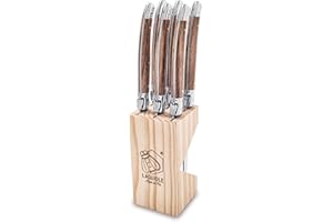 Laguiole Style de Vie, linea Premium - Coltelli da bistecca, spessore 1,8 mm, colore legno, 6 pezzi