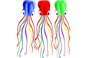 Touch the sky Pieuvre Cerf-Volant Set of 3 Convient pour Les Enfants Volant Set Familial - Octopus 31 * 157 Pouces