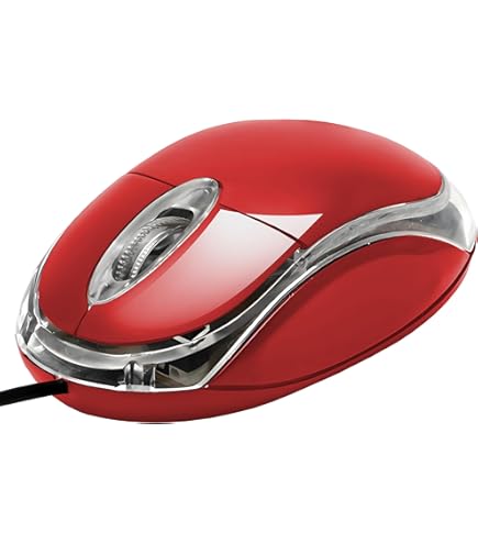 Souris Optique USB Ergonomique Beige/rouge – Fabriquée En France, Modèle 571987