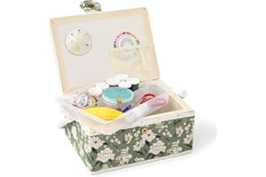 NOTIONSLAND Sewing Baskets for Home, Medium-Sized Sewing Box for Storage and Organisation, Sewing Basket with Accessories, Gift for Christmas, Thanksgiving, Mother's Day (Green)