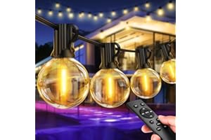 LIGHT-BRIGHTLY Luci da Catena Luminosa Esterno Giardino - Telecomando 30M Lucine Esterne Impermeabile Luce Gazebo Lampadine Filo Lampada Catene Luminose Esterni per Natale Terrazzo Balcone Matrimonio Partito