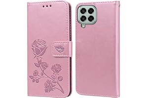 PKQTOP Etui na telefon do Samsung Galaxy M33 5G z podpórką, przegródki na karty, silikonowy zderzak, odporne na wstrząsy, skórzane etui ochronne z klapką do Samsung Galaxy M33 5G (16.6 cm)