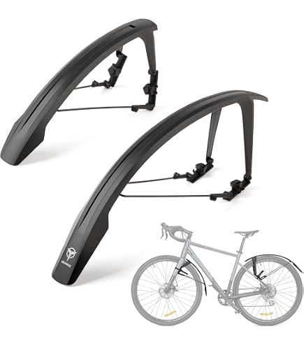 DRYUSFD Fahrrad Schutzblech Set für Orbea Rise/Oiz/Gain/Laufey, Schnelle Demontage Fahrrad schutzblech, Fahrrad Hinten und Vorne Schlamm schaber Spritzschutz,D-Black Sport & Freizeit