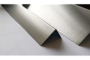 CABOODLE Brushed Stainless Steel Metal Angles Wall Corner Protectors - 25mm x 25mm - 1000mm (100cm) long