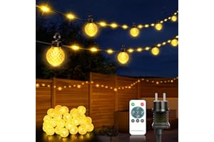 NIBSHOOM Guirnalda Luces Exterior, 100LED 17M Luces Jardin Regulable con Mando a Distancia, 8 Modos, Función de Temporización, IP65 Impermeable para Exterior, Jardín, Boda, Fiesta, Balcón