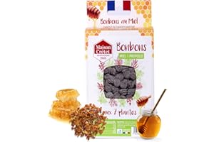 Maison Crétet | Bonbons miel et propolis aux 7 plantes | Pastille ovale fabrication artisanale | 150gr
