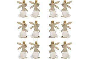 BSEICAL Ostern Holzklammern, Osterhase Deko Holz, Osterdekoration, Deko Klammern Mini Vintage Holzklammern Klein Mit Figuren Zum Geschenktüten Geschenkanhänger Osternest Korb Mitgebsel Stempel Fotos Karte