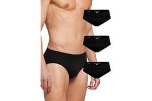 POMPEA 3 Paia Slip Uomo in Morbida Microfibra, Mutande Uomo Senza Cuciture Elasticizzate