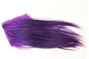 Tigofly 2 Stück/Los, 8 x 8 cm, 10 Farben, Ziegenhaar, 15–20 cm Länge, Luftschlangen, Fliegenbinden, Fellmaterialien (lila)