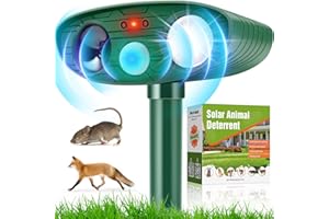CHARMYARD Ultrasonic Cat Repellent for Garden – Solar Fox Repellent for Gardens, Waterproof Cat Scarer with PIR Motion Sensor & LED Flash, Cat Deterrent for Garden UK
