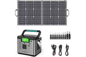 SWAREY Portable Power Station 518Wh with 100W Solar Panel, 500W(Surge 1000W) AC Outlet, 65W USB-C Port, Solar Generator for Outdoors Camping Travel Fishing RV