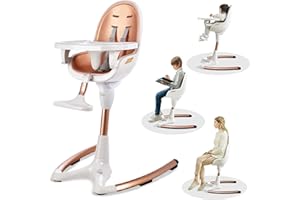 Hot Mom Chaise haute pour bébé avec hauteur et angle d'assise réglables, chaise de repas avec repose-pieds, adaptée aux tout-petits, enfants ou adultes, plateau amovible, style 2024 H9 Blanc (White)
