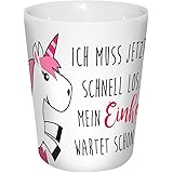 infinite by GEDA LABELS 15906 Unicorno wartet Bella Tazza di Porcellana V di Mug Circa 300 ML, Bianco/Rosa, 8,5 x 8,5 x 10 cm