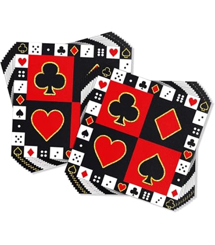 BOXOB 2 Stück Casino-Party-Dekorationen, Rot und Schwarz