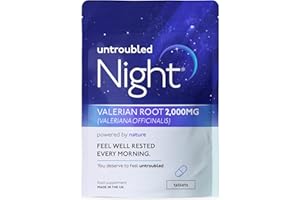 Untroubled Night Valerian Root 2,000mg (60 Tablets) | Sleep Vitamin with Valerian Root | Support a Well-Rested Mind & Body | Made in The UK