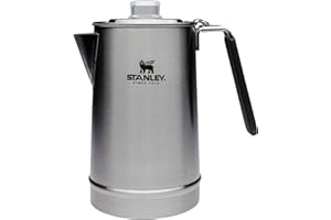 STANLEY Hold Tight Percolator Coffee Pot 1.1 qt | Stainless Steel 6 Cup Coffee Maker | Stove Top or Open Fire | Backpacking, Camping, Hiking Cookware | BPA-Free | Stainless Steel