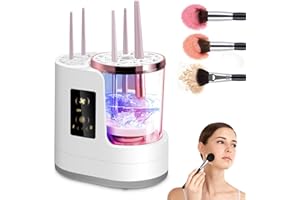 Pulisci Pennelli Make Up Elettrico con Asciugatrice, Luckits 3 in 1 Pulitore Pennelli Trucco Elettrico, Automatico Pulizia Pennelli Make Up Regali per Donne Maggior Parte dei Pennelli da Trucco