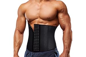 Bingrong Latex Waist Trainer Belt for Men Body Hot Sweat Fat Burning Shaper Workout Trimmer Band