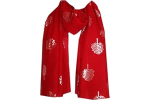 World of Shawls Silver Foil Mulberry Tree Print Fashion Scarf